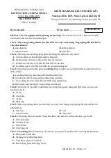 Đề thi Học kì 1 Lịch sử 10 năm 2024-2025 trường THPT Lê Hồng Phong (Đắk Lắk)